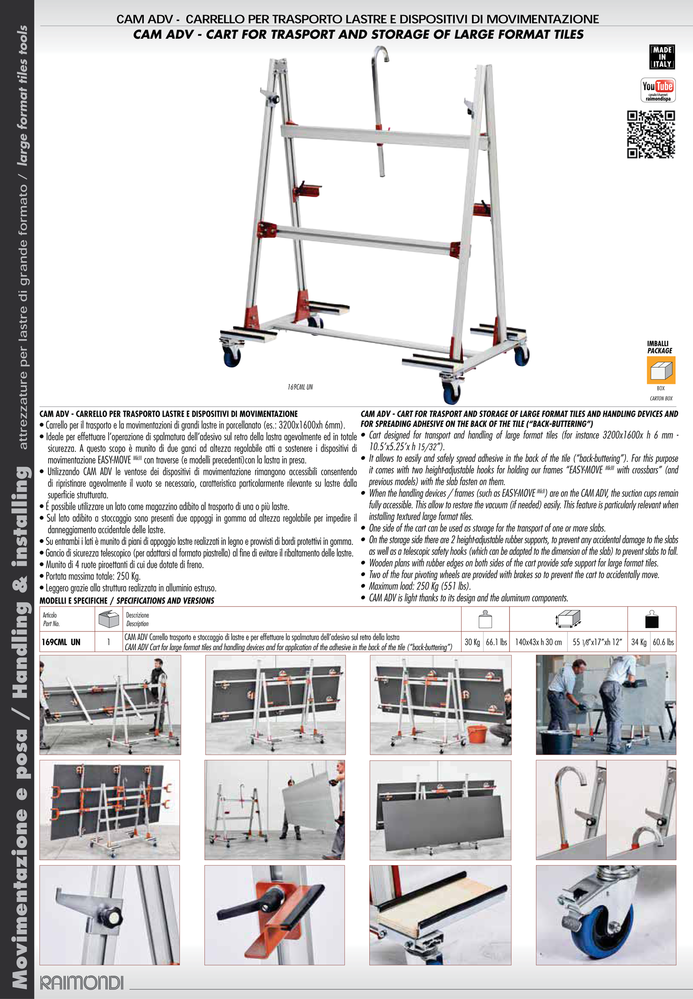 Raimondi CAM Advanced Trolley for Large Slabs