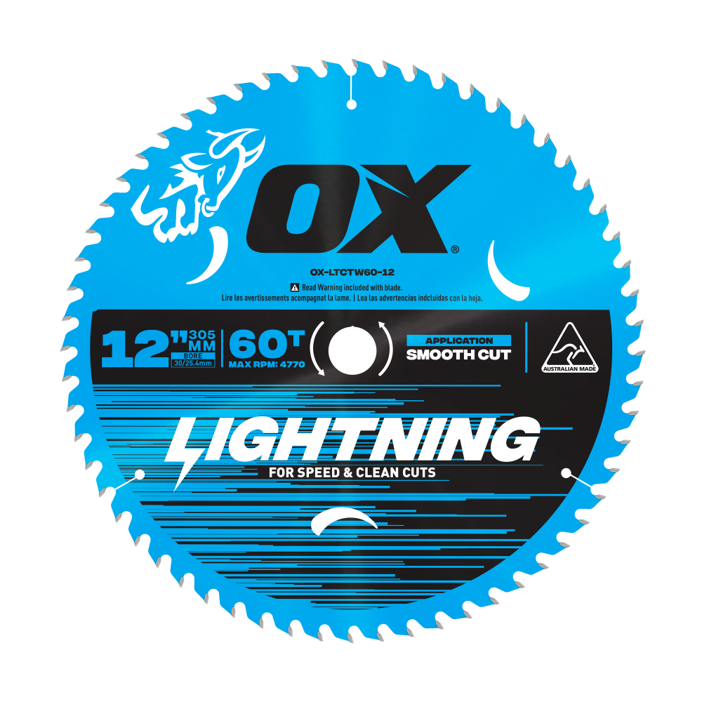 OX Pro Lightning 12-Inch Circular Saw Blade | 60-Tooth