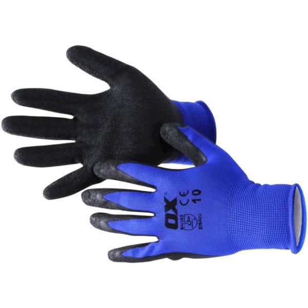 OX Polyester Lined Latex Glove - Pair