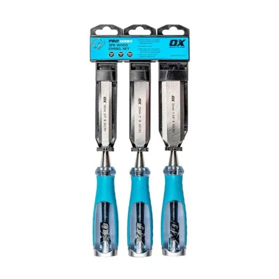 OX Pro 3 piece chisel set 19mm-32mm