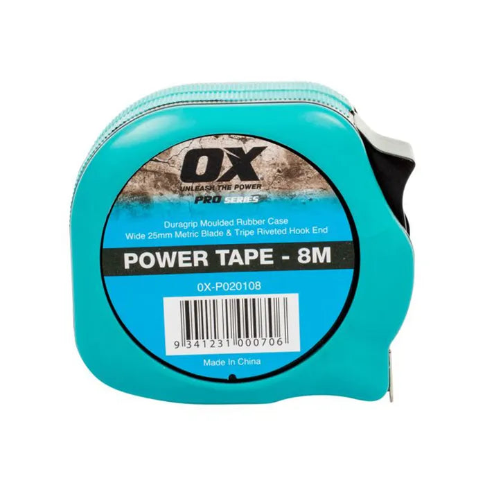 OX Professional 8m Duragrip Metric Tape Measure