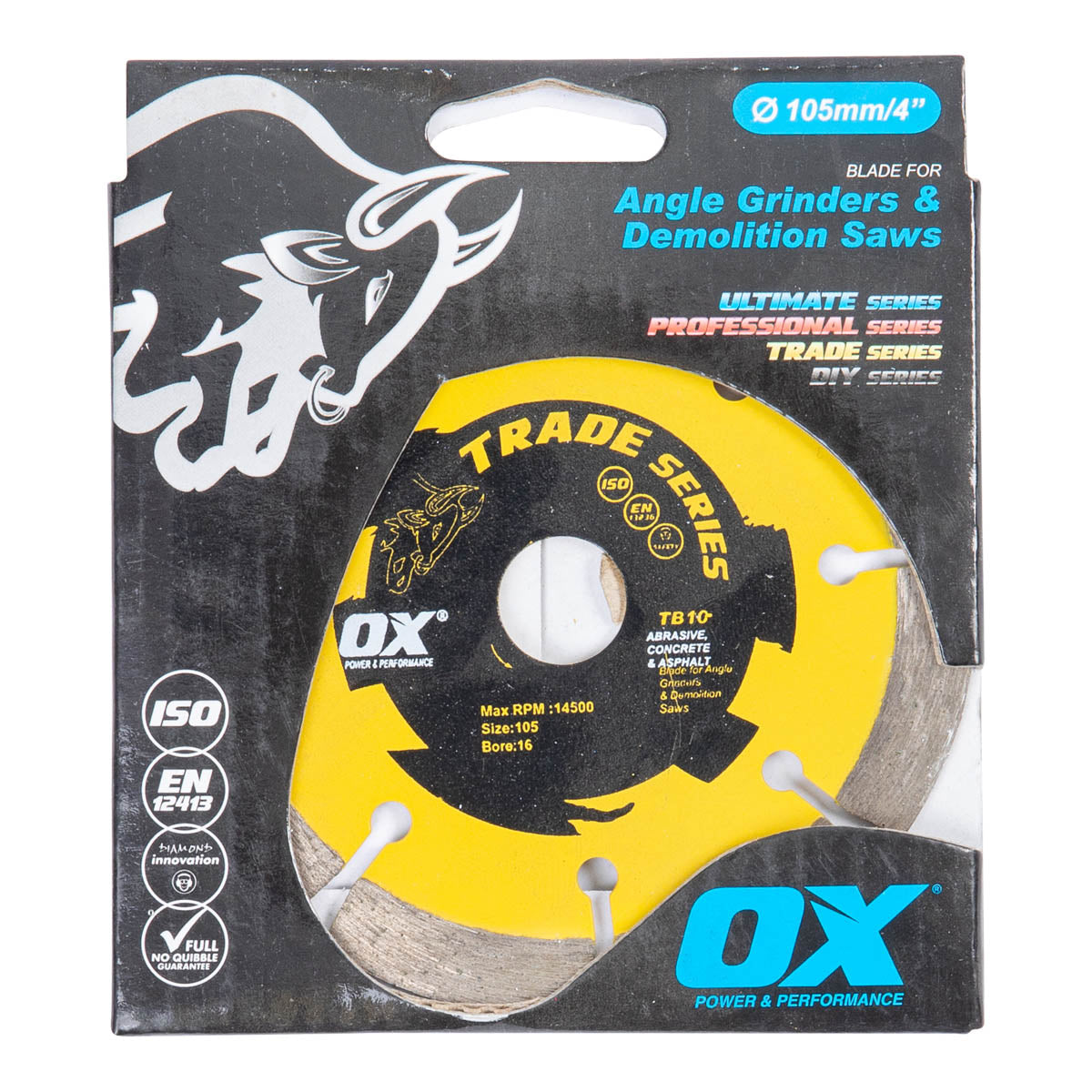 OX Trade 4" Segmented Diamond Blade - Abrasive