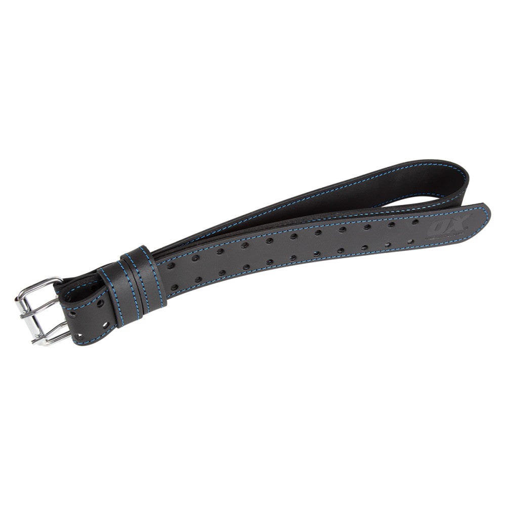 OX Trade Black Leather Belt - 2"