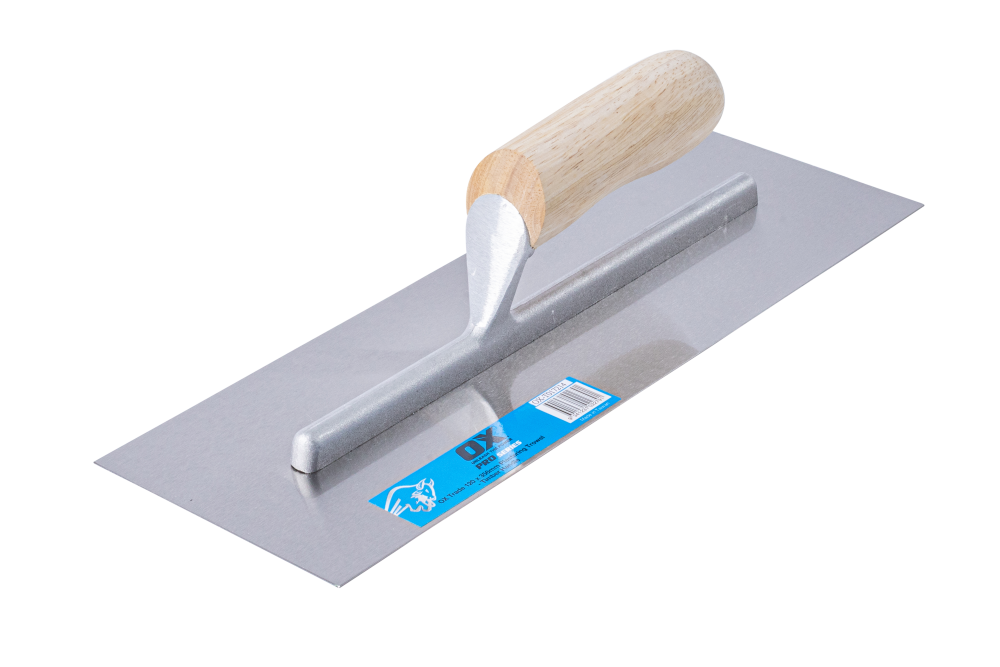 OX Trade 120 x 356mm Finishing Trowel, Wood hdl