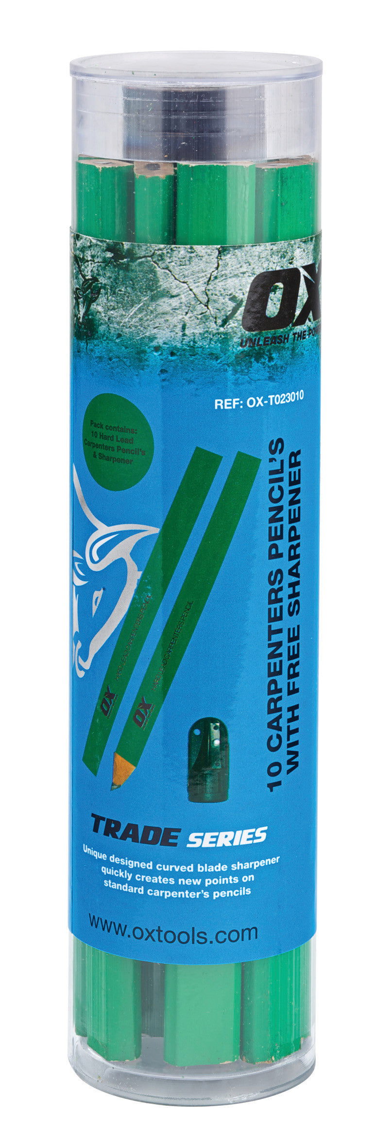 OX Trade Hard Green Carpenters Pencils - 10pk (Display Box)