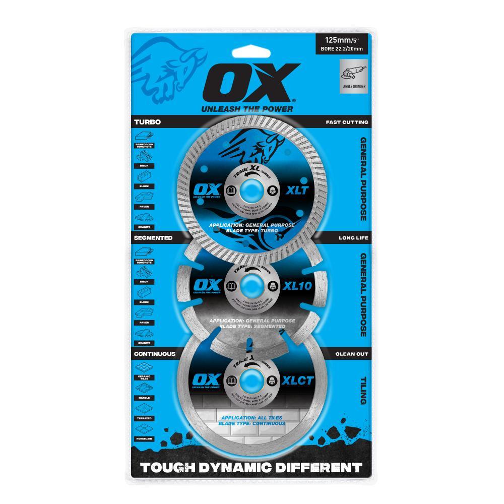 OX Trade XL Diamond Blade 3 Pack - 125mm/5"